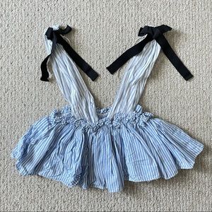 ZARA Blue Stripe Stretchy Babydoll Top